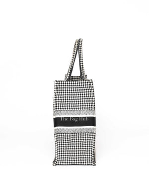 Dior White/Black Large Embroidery Book Tote-4