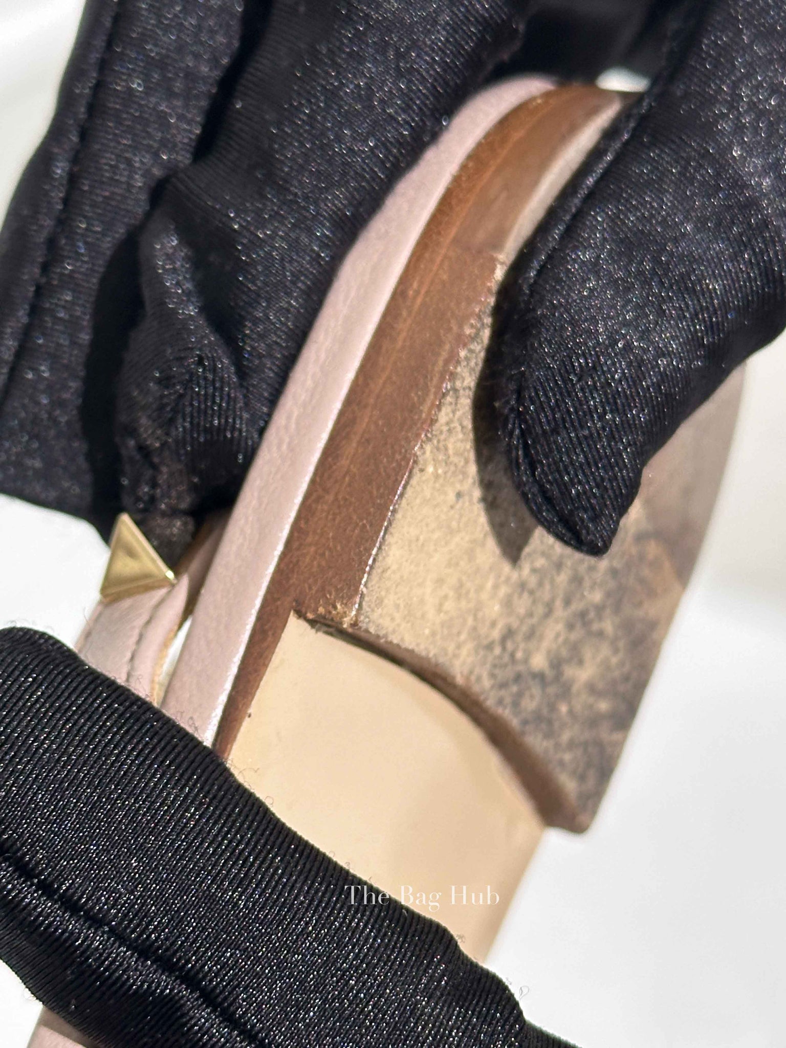 Valentino Pink Leather Rockstud Pointed Toe Slingback Flats Size 37