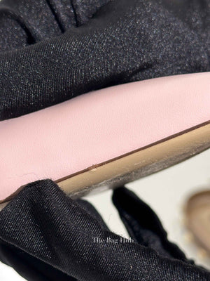 Valentino Pink Leather Rockstud Pointed Toe Slingback Flats Size 37