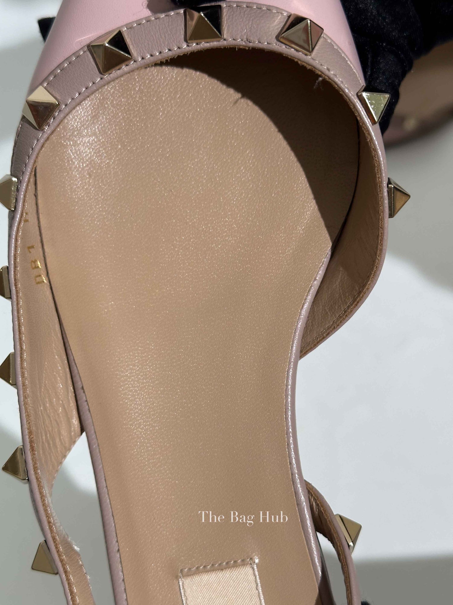 Valentino Pink Leather Rockstud Pointed Toe Slingback Flats Size 37