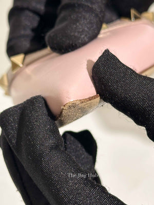Valentino Pink Leather Rockstud Pointed Toe Slingback Flats Size 37