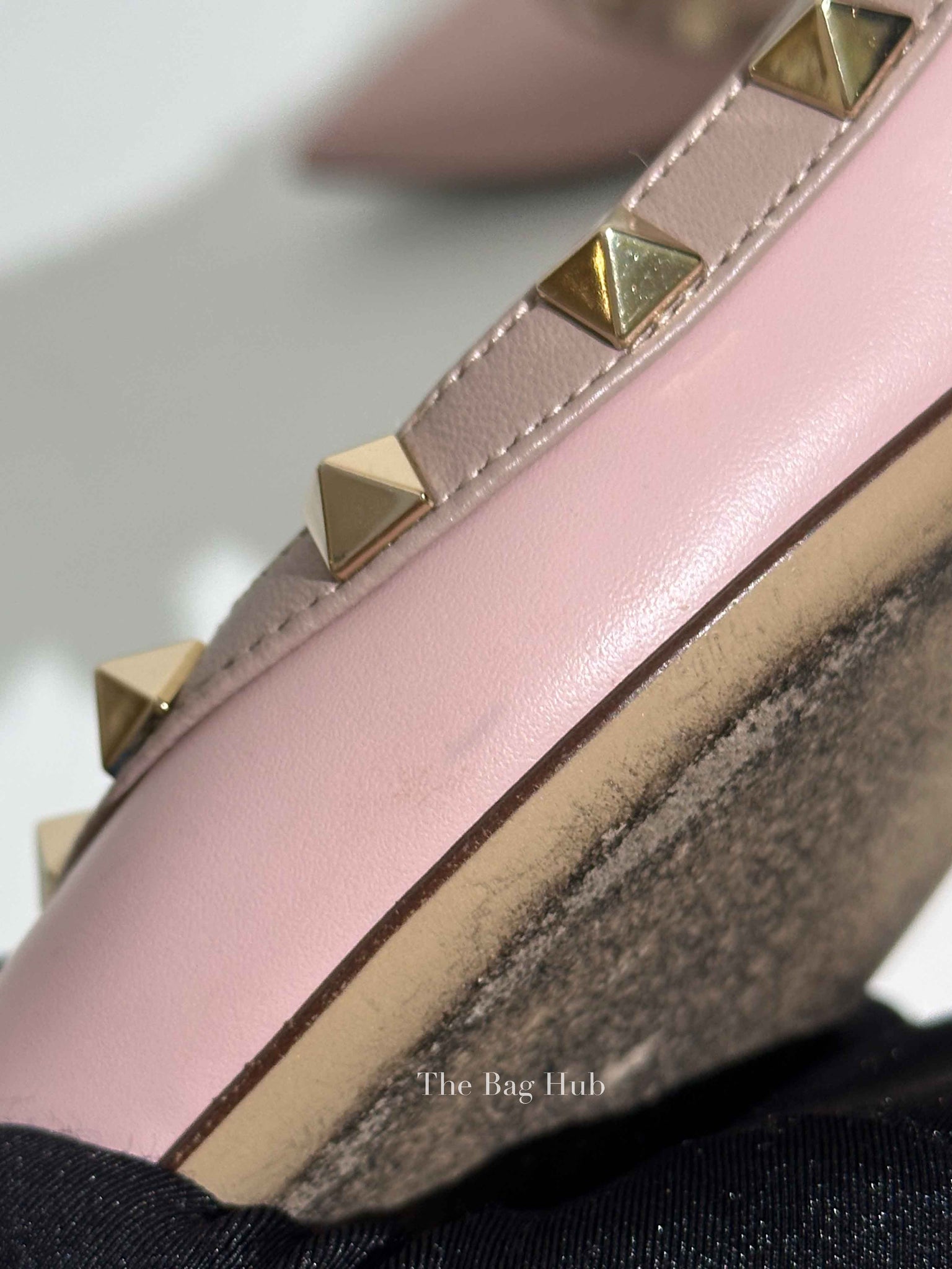Valentino Pink Leather Rockstud Pointed Toe Slingback Flats Size 37