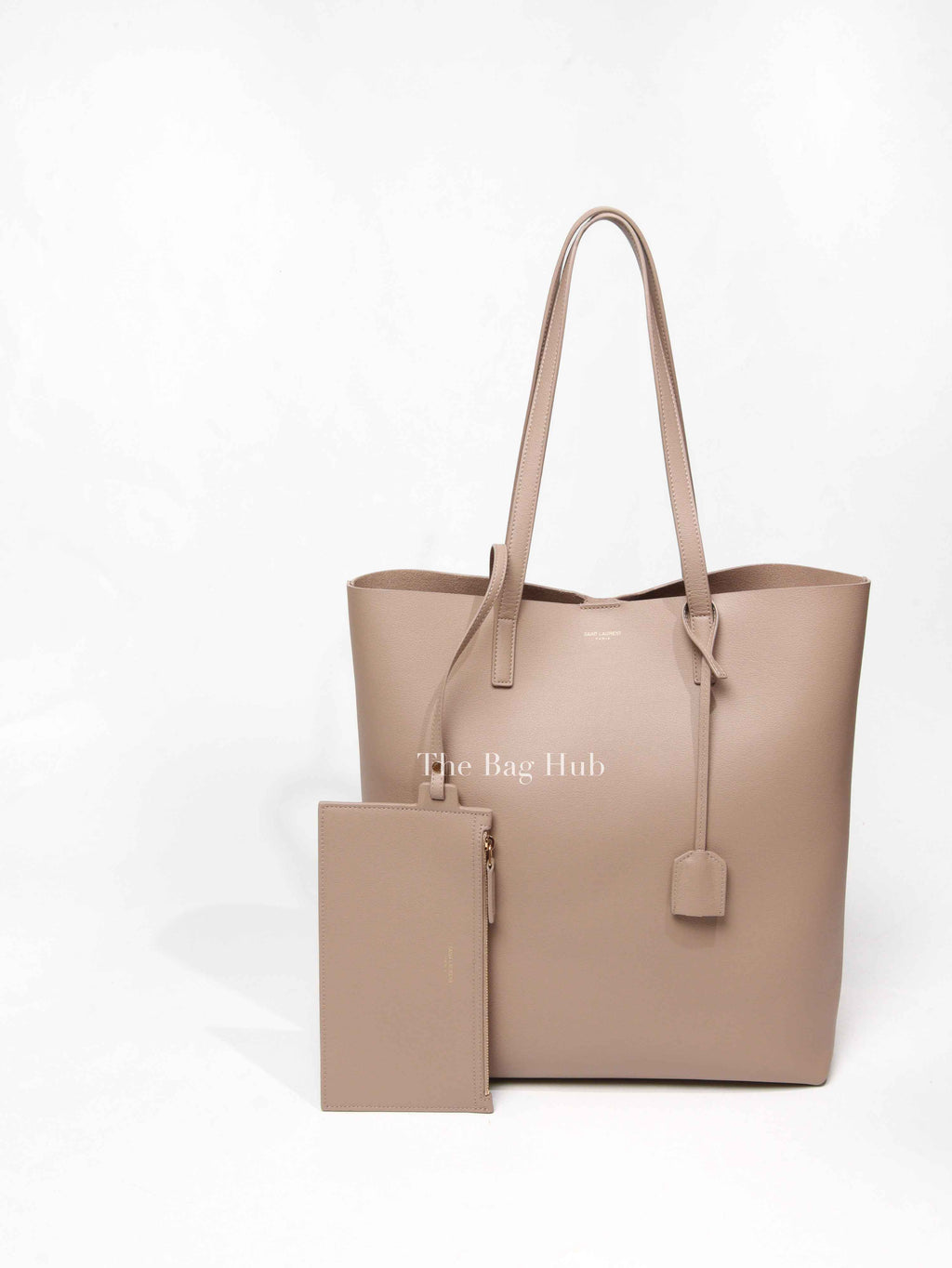 Saint Laurent Beige Leather Large Shopping Tote Bag