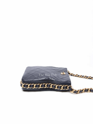 Chanel Navy Blue Framing Chain Shoulder Bag 2021
