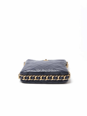 Chanel Navy Blue Framing Chain Shoulder Bag 2021