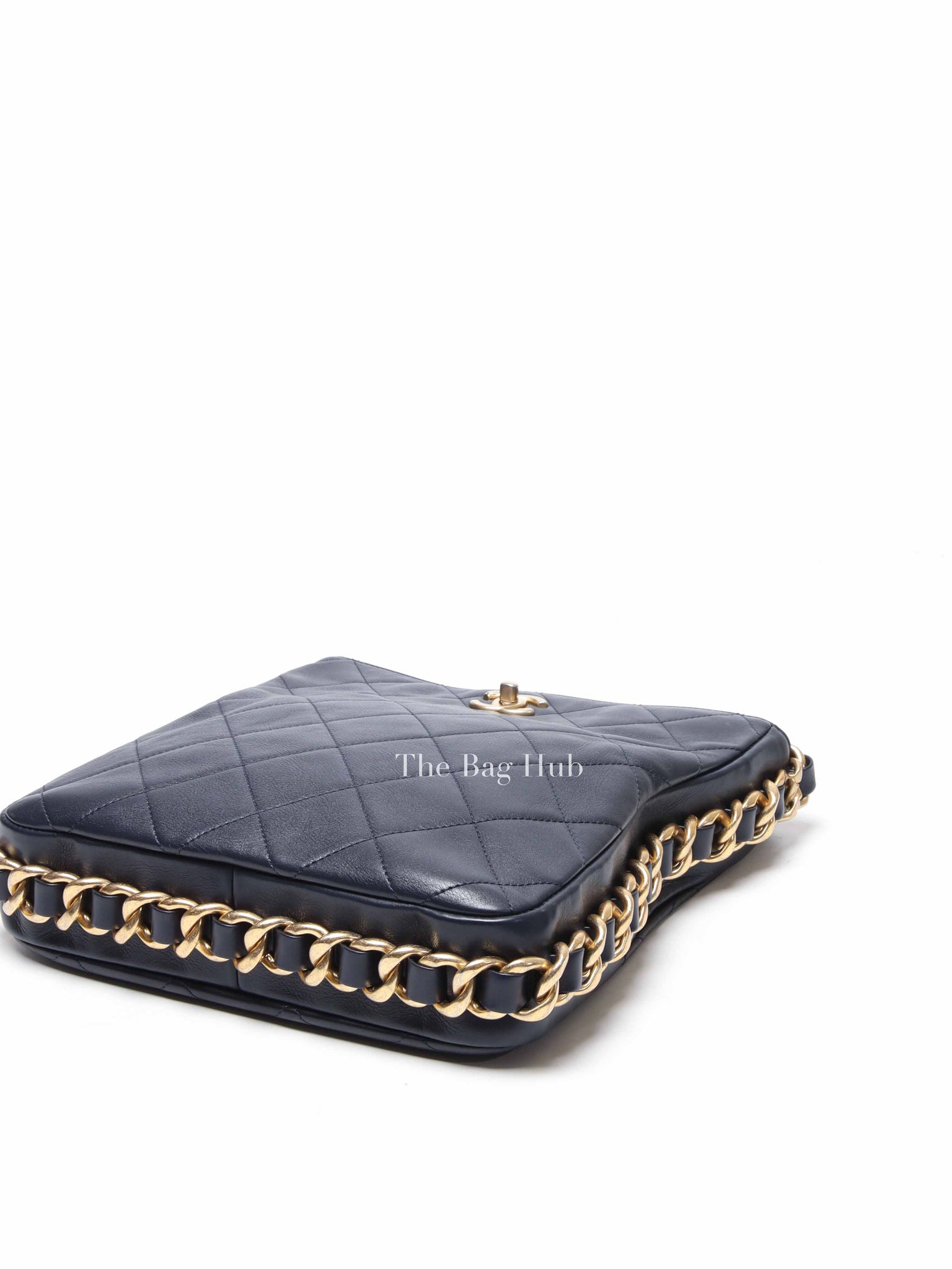 Chanel Navy Blue Framing Chain Shoulder Bag 2021