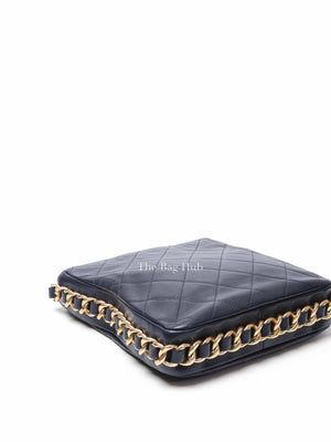 Chanel Navy Blue Framing Chain Shoulder Bag 2021