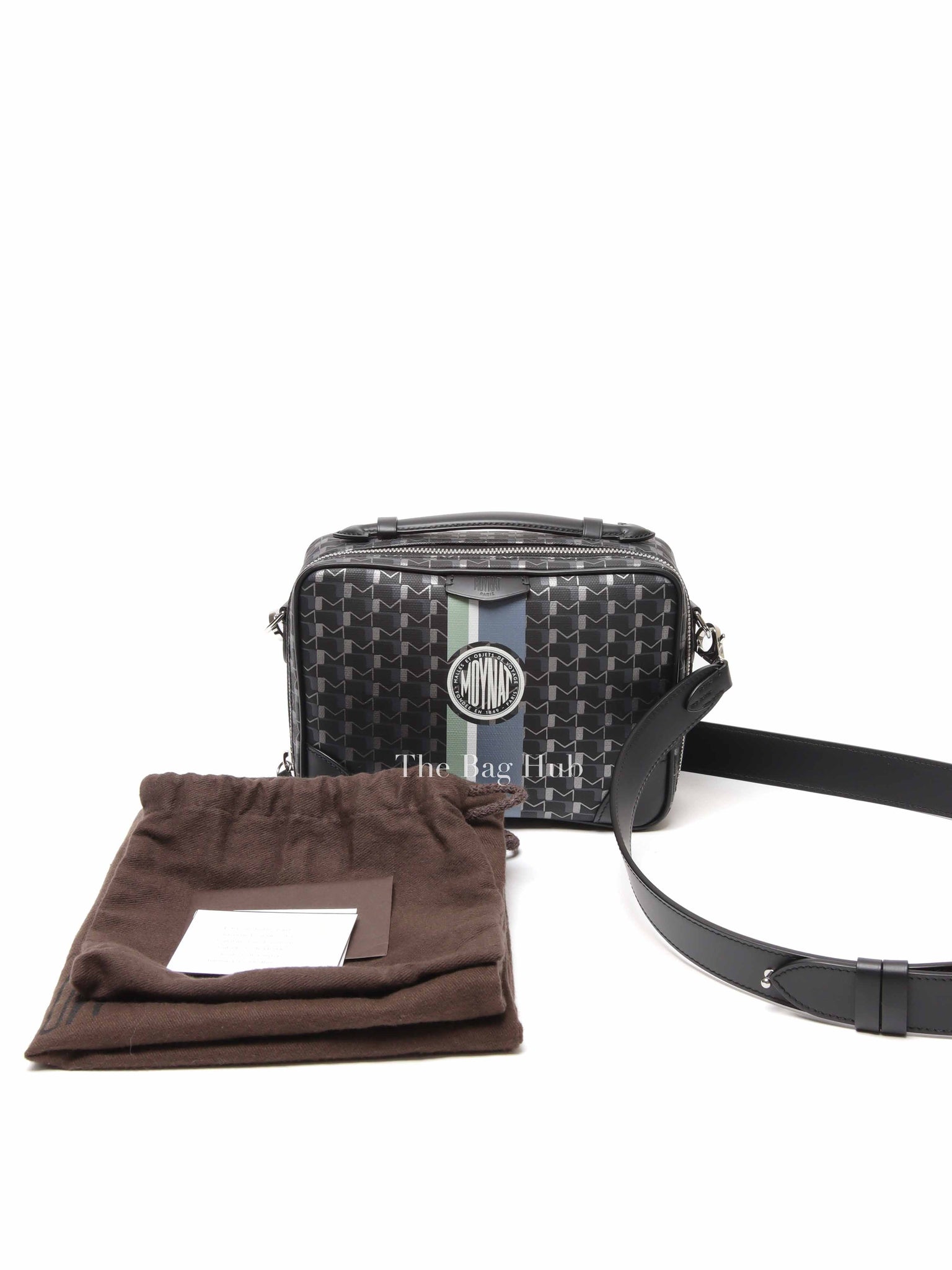Moynat Black Carbon Silver Canvas Camera Bag