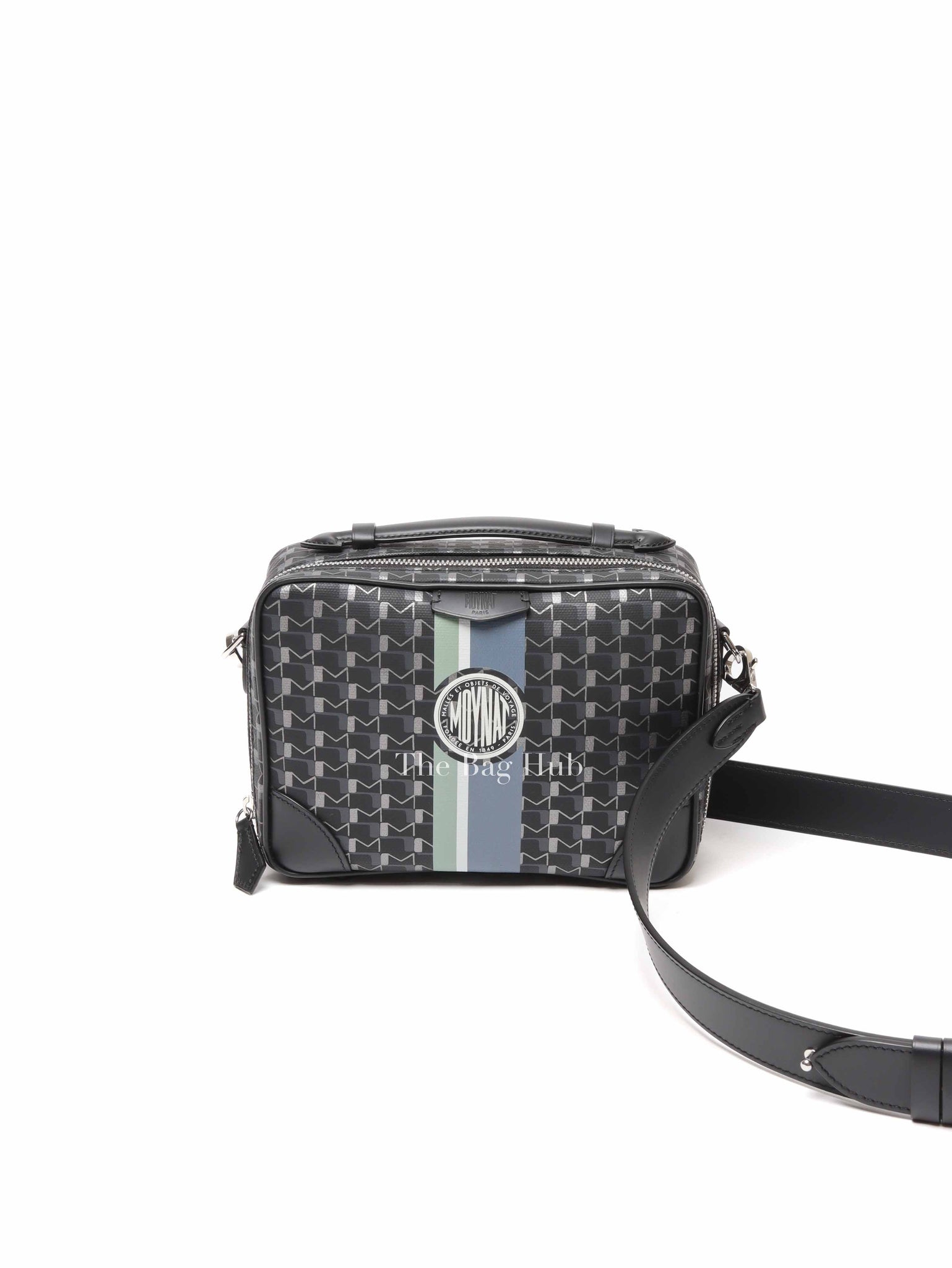 Moynat Black Carbon Silver Canvas Camera Bag