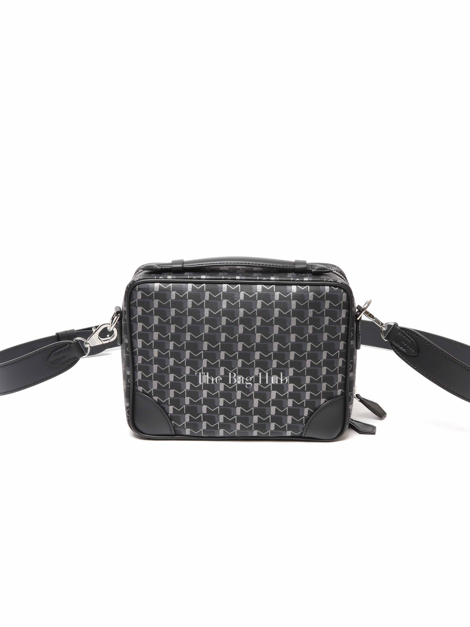 Moynat Black Carbon Silver Canvas Camera Bag
