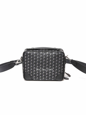 Moynat Black Carbon Silver Canvas Camera Bag