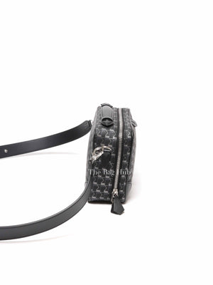 Moynat Black Carbon Silver Canvas Camera Bag