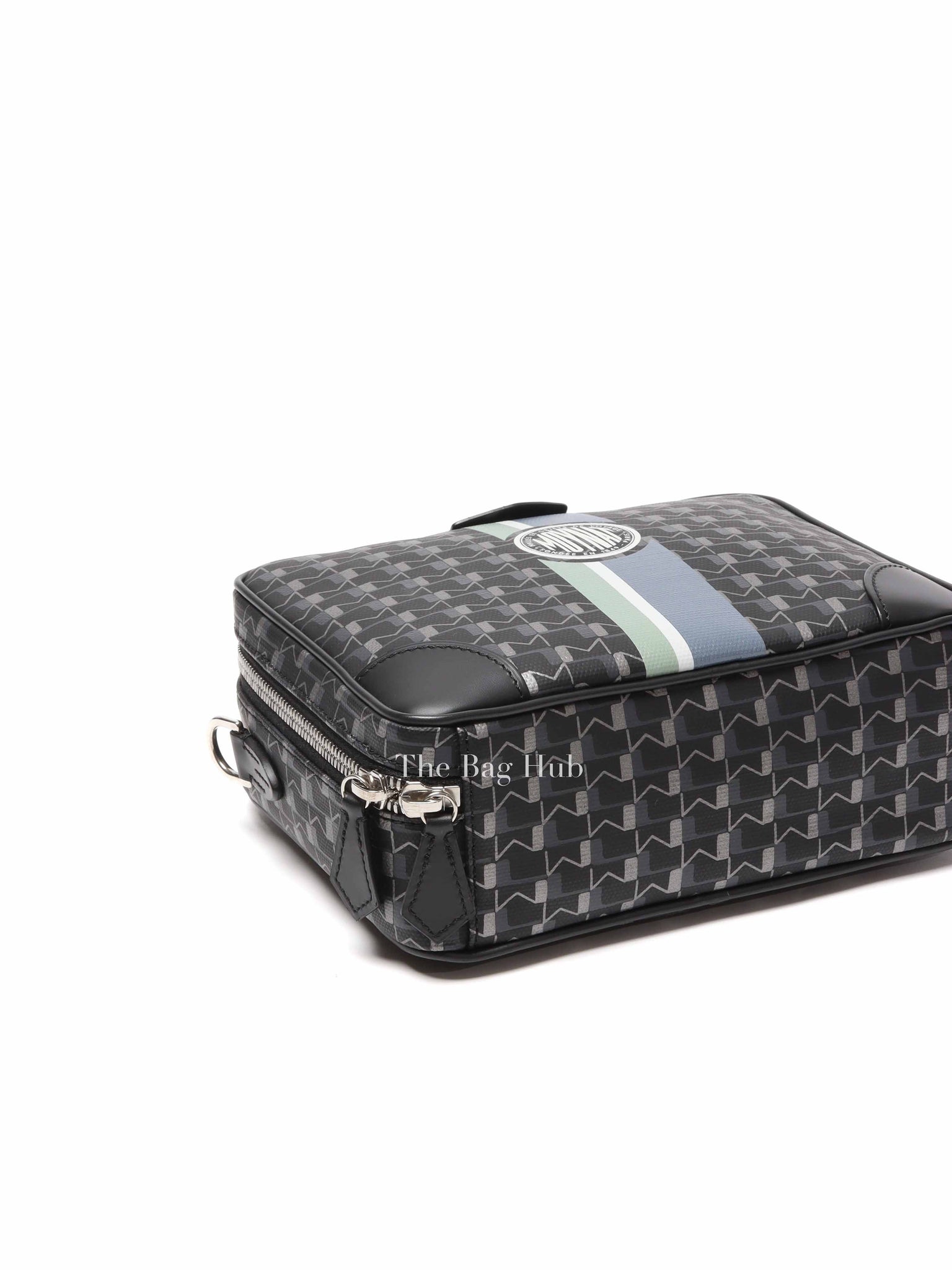 Moynat Black Carbon Silver Canvas Camera Bag