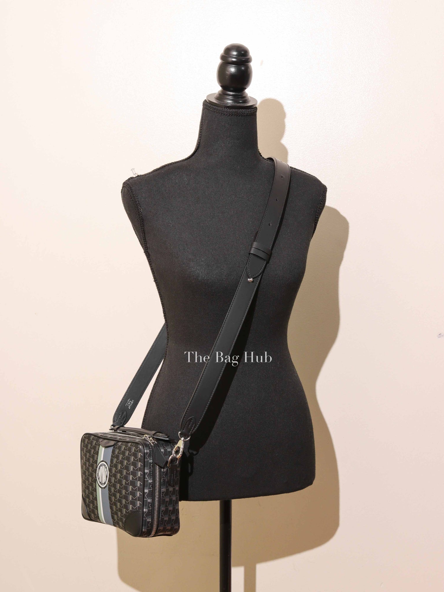Moynat Black Carbon Silver Canvas Camera Bag