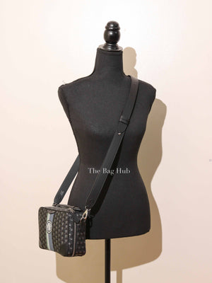 Moynat Black Carbon Silver Canvas Camera Bag