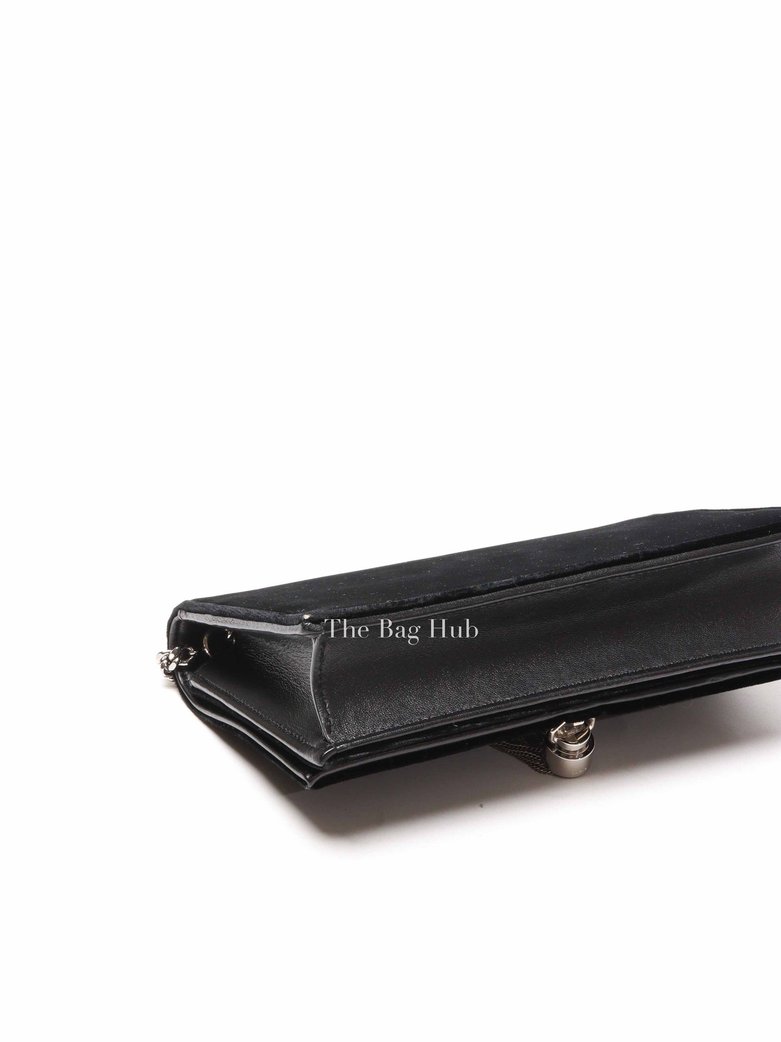 Saint Laurent Black Velvet Crystal-Embellished Toy Kate Tassel Clutch Bag