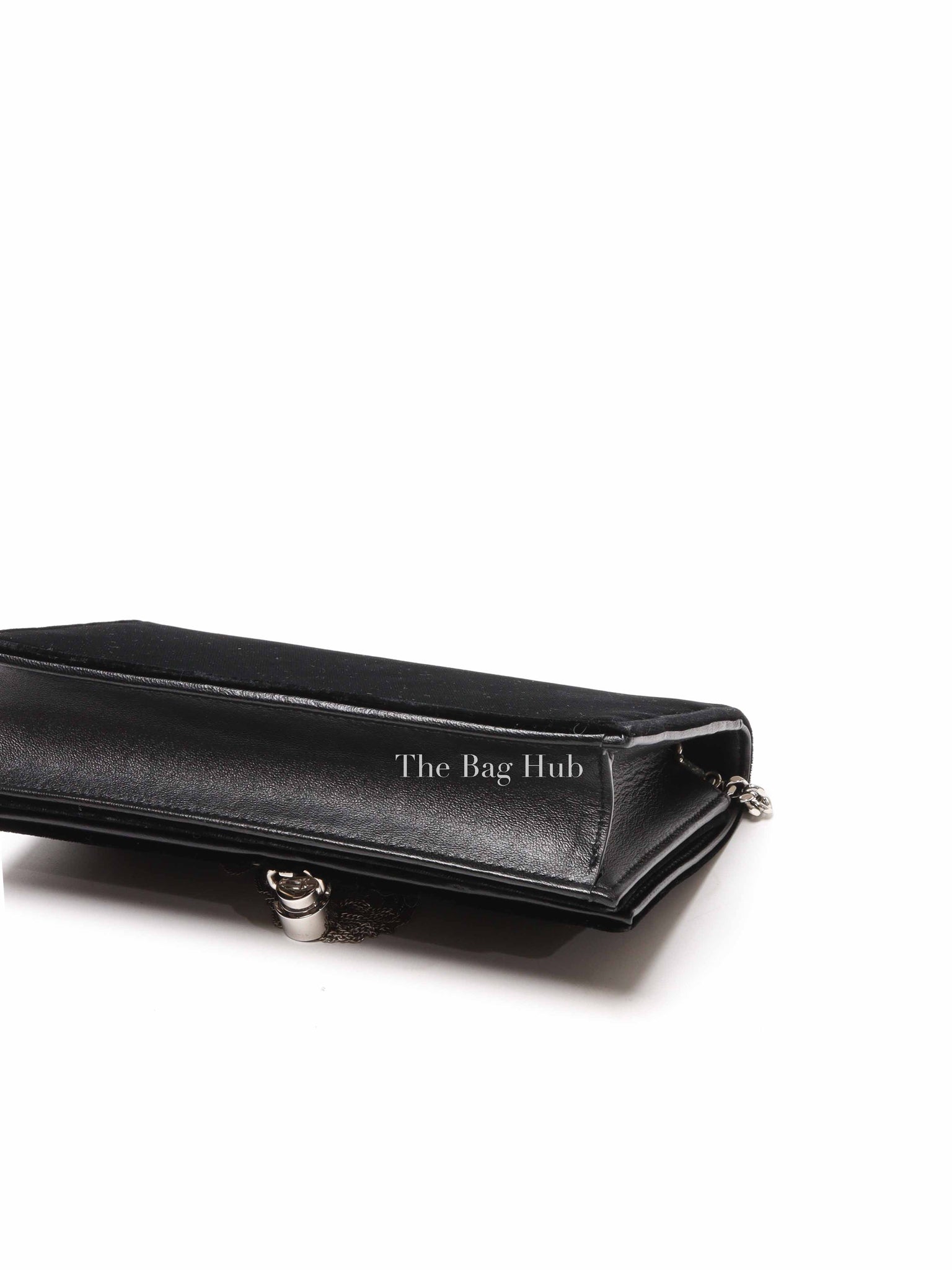 Saint Laurent Black Velvet Crystal-Embellished Toy Kate Tassel Clutch Bag