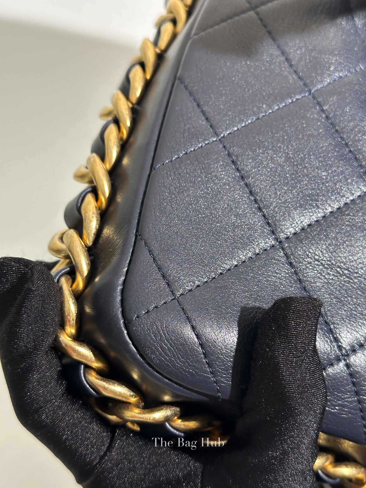 Chanel Navy Blue Framing Chain Shoulder Bag 2021