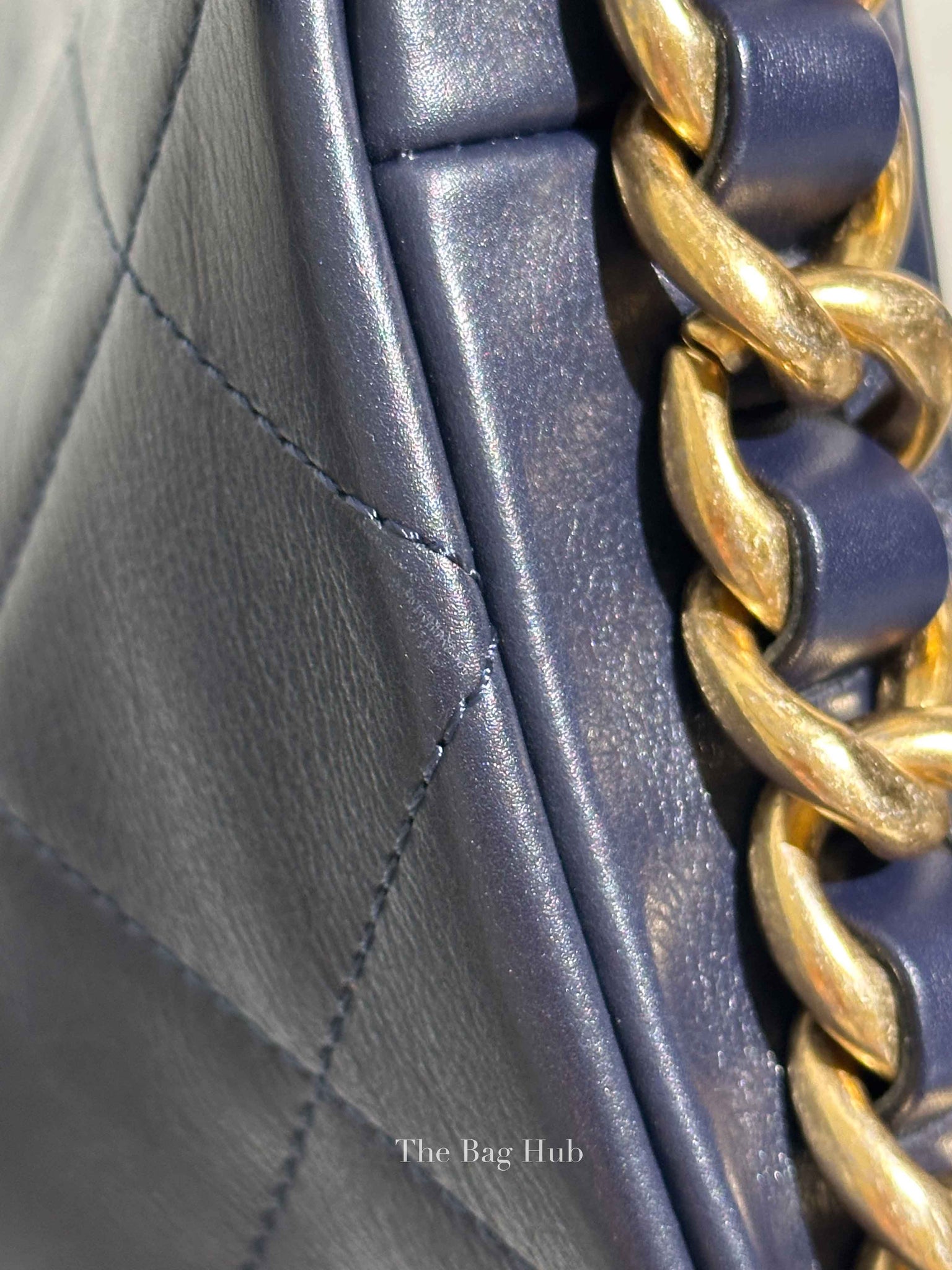 Chanel Navy Blue Framing Chain Shoulder Bag 2021