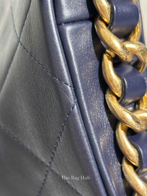 Chanel Navy Blue Framing Chain Shoulder Bag 2021
