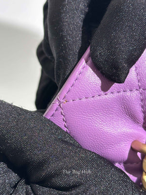 Chanel Purple Leather CC Bucket Bag GHW Microchipped