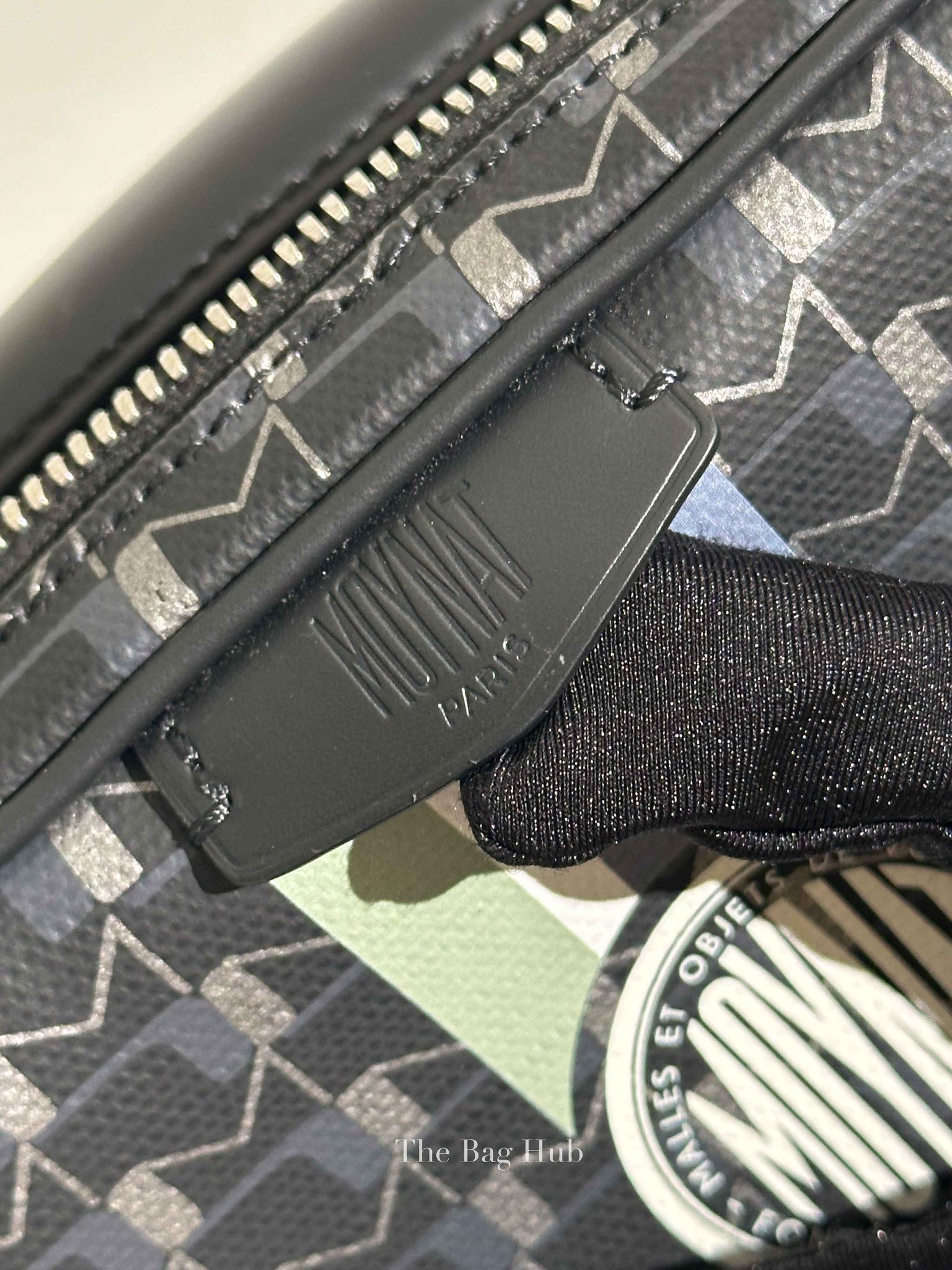 Moynat Black Carbon Silver Canvas Camera Bag