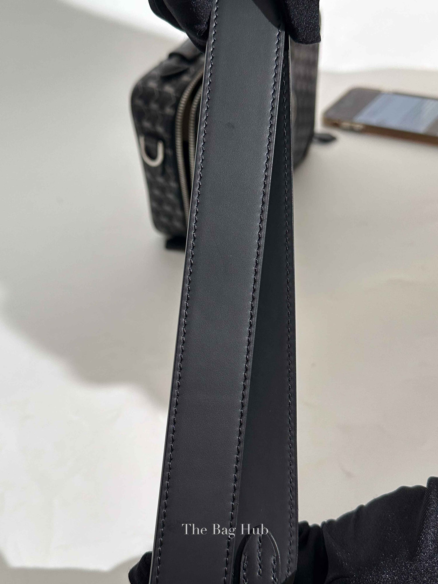 Moynat Black Carbon Silver Canvas Camera Bag
