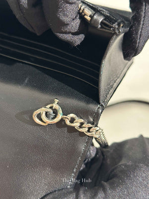 Saint Laurent Black Velvet Crystal-Embellished Toy Kate Tassel Clutch Bag