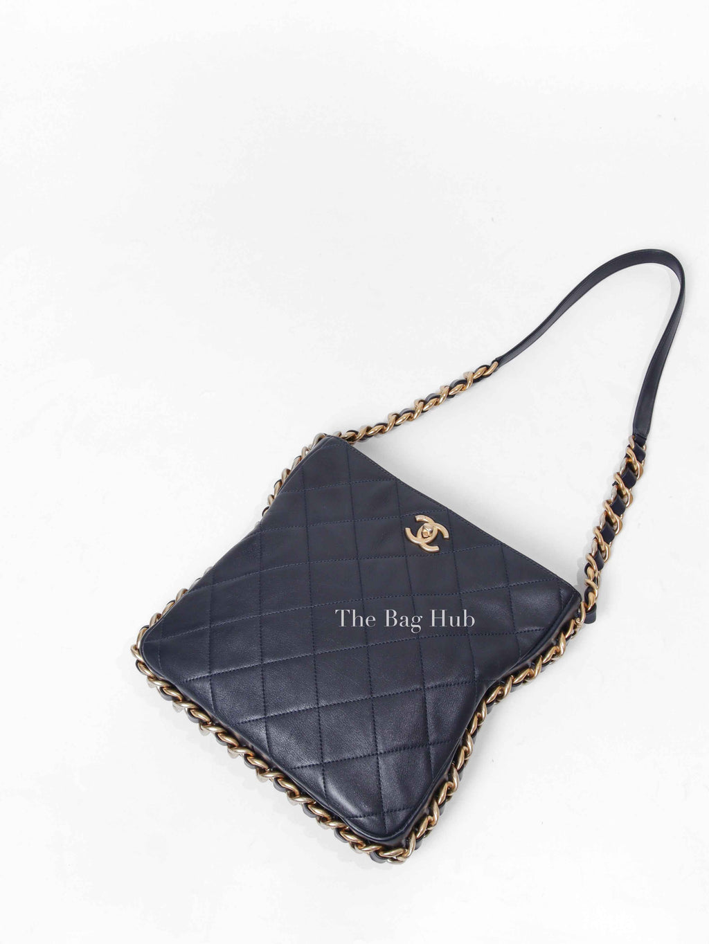 Chanel Navy Blue Framing Chain Shoulder Bag 2021