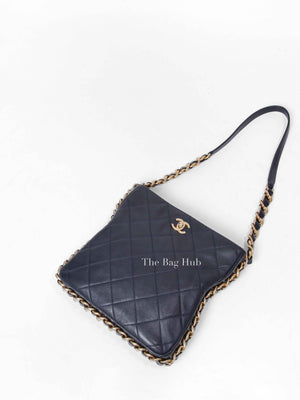 Chanel Navy Blue Framing Chain Shoulder Bag 2021