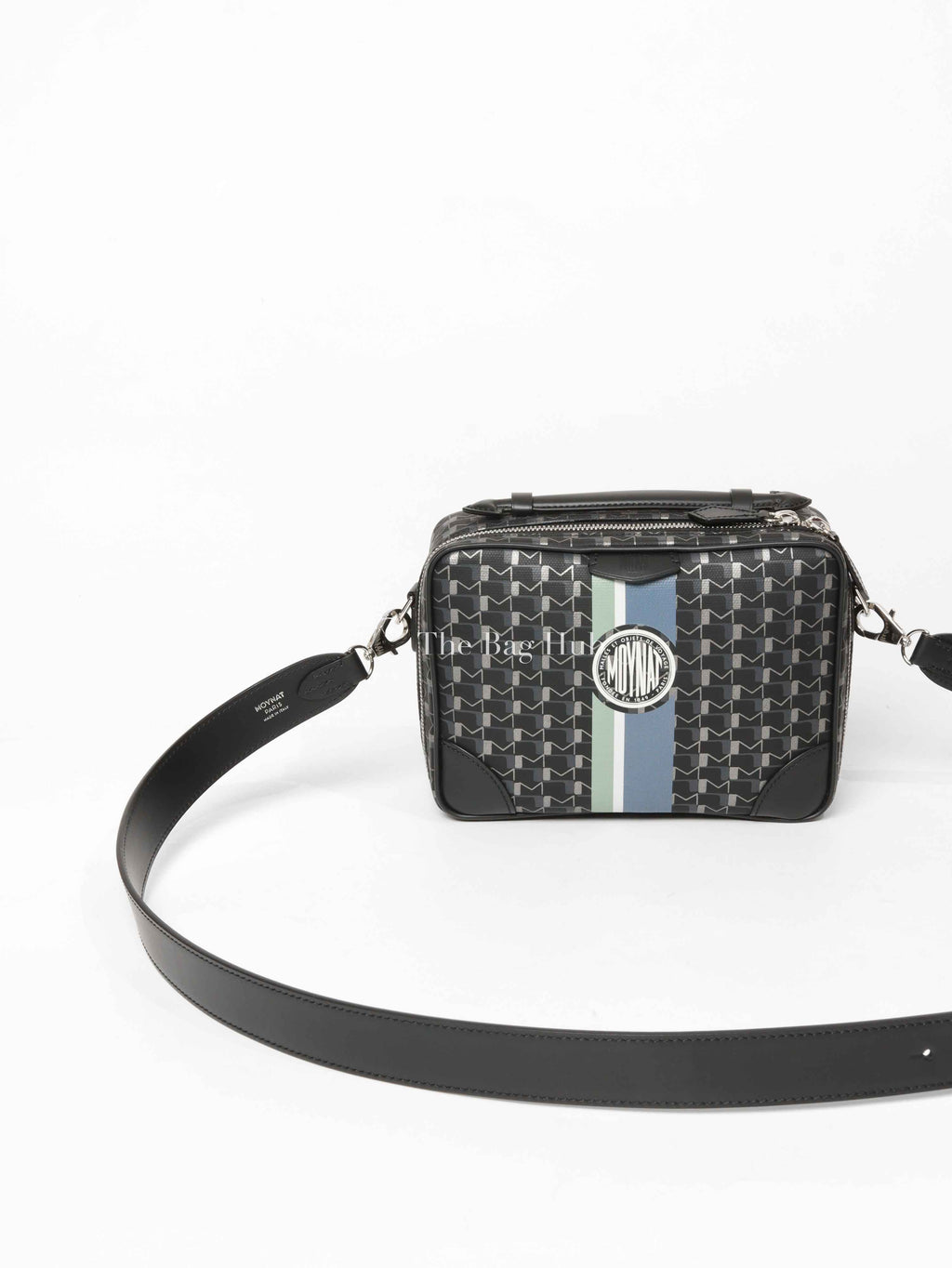 Moynat Black Carbon Silver Canvas Camera Bag