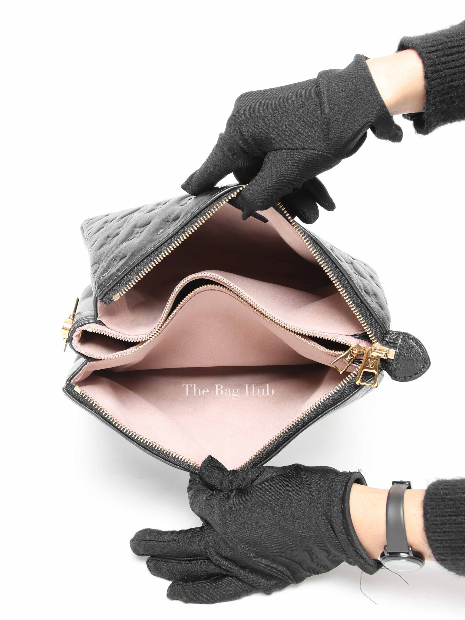 Louis Vuitton Noir Monogram Empreinte Leather Coussin PM Shoulder Bag