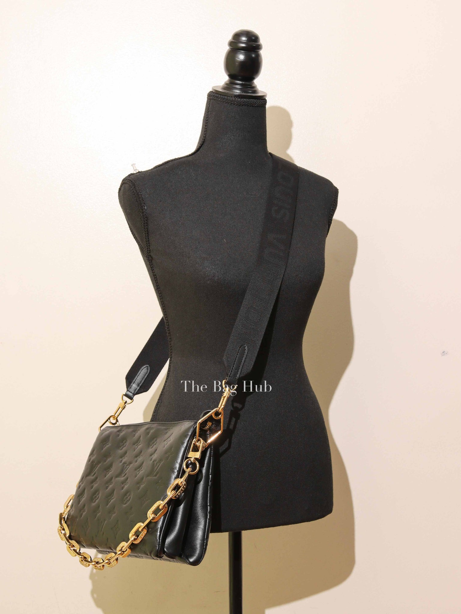 Louis Vuitton Noir Monogram Empreinte Leather Coussin PM Shoulder Bag