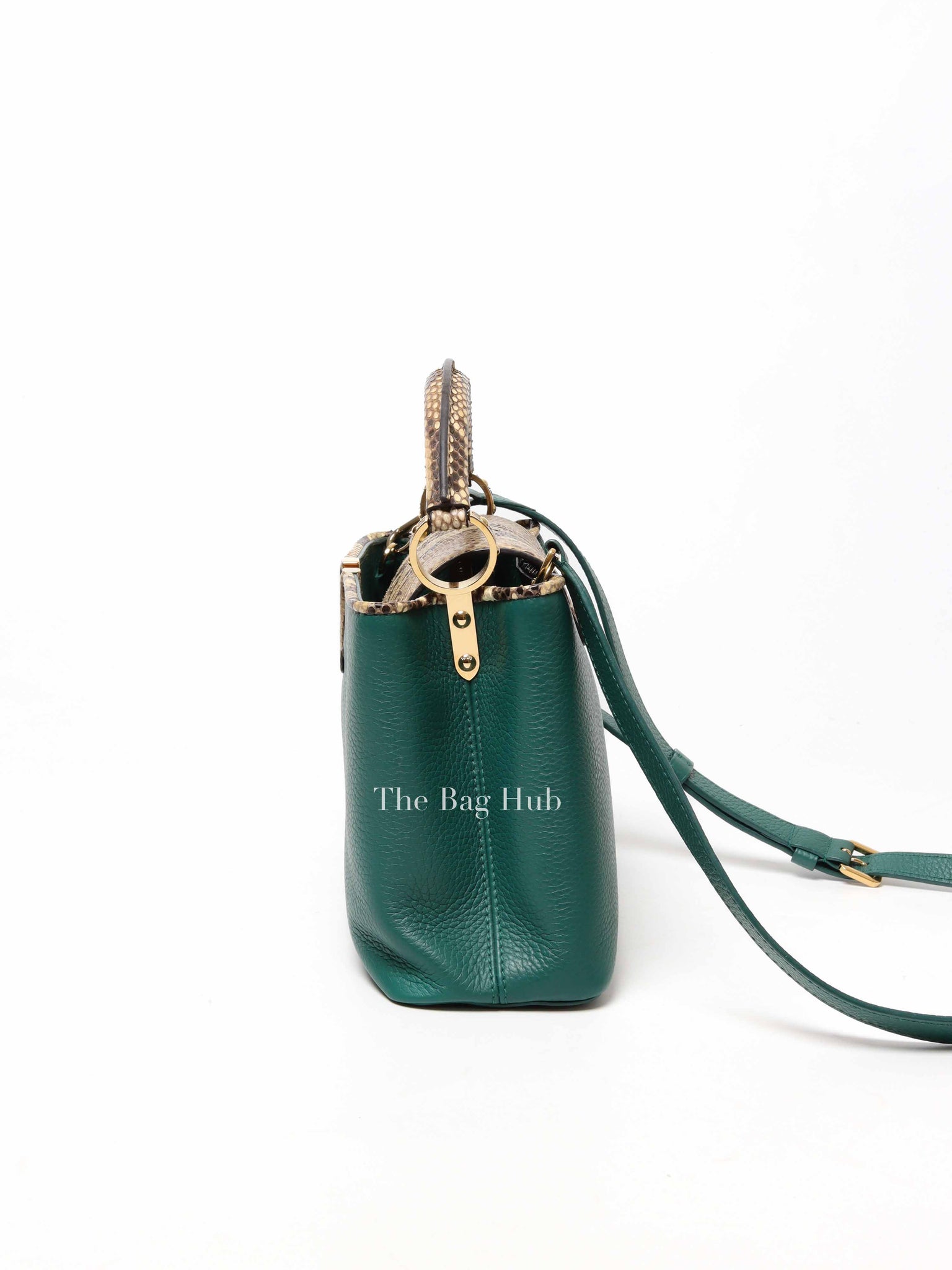 Louis Vuitton Emerald Taurillo Leather Python BB Capucine Bag