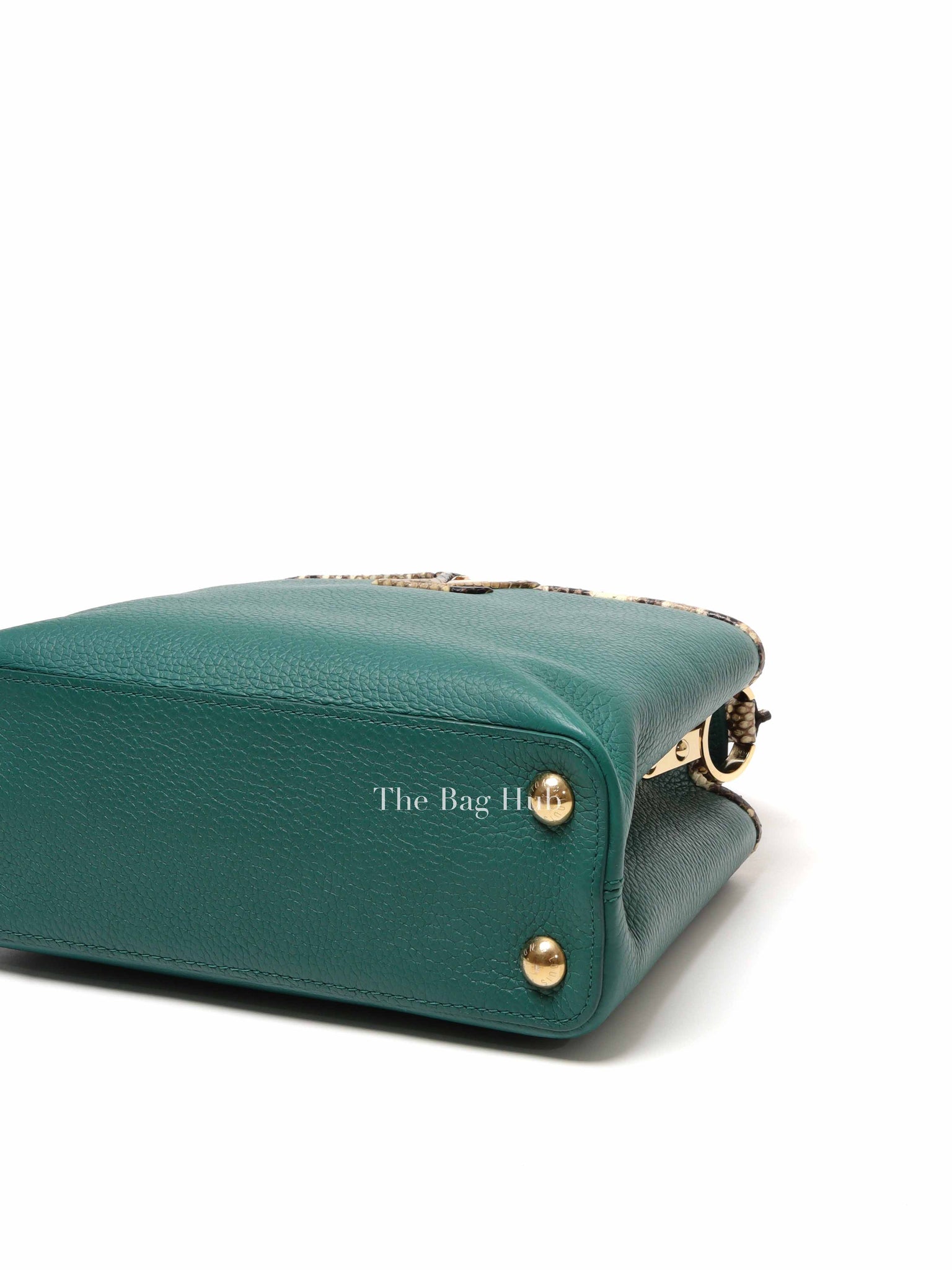 Louis Vuitton Emerald Taurillo Leather Python BB Capucine Bag