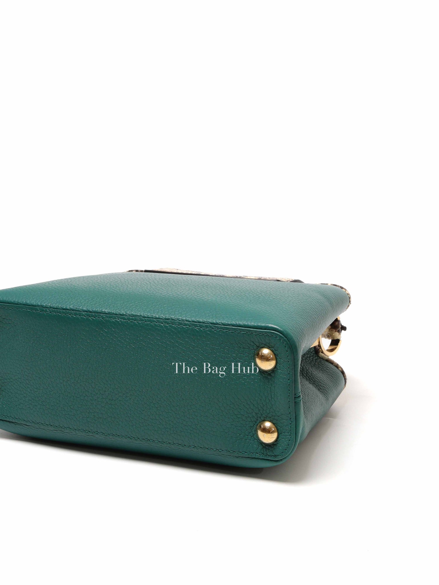 Louis Vuitton Emerald Taurillo Leather Python BB Capucine Bag