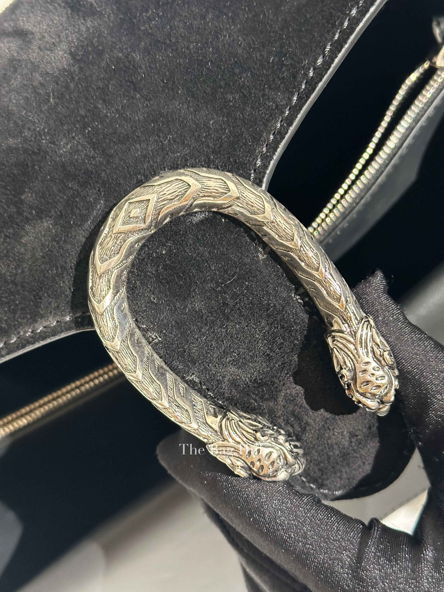Gucci Black Suede and Leather Medium Dionysus Bag