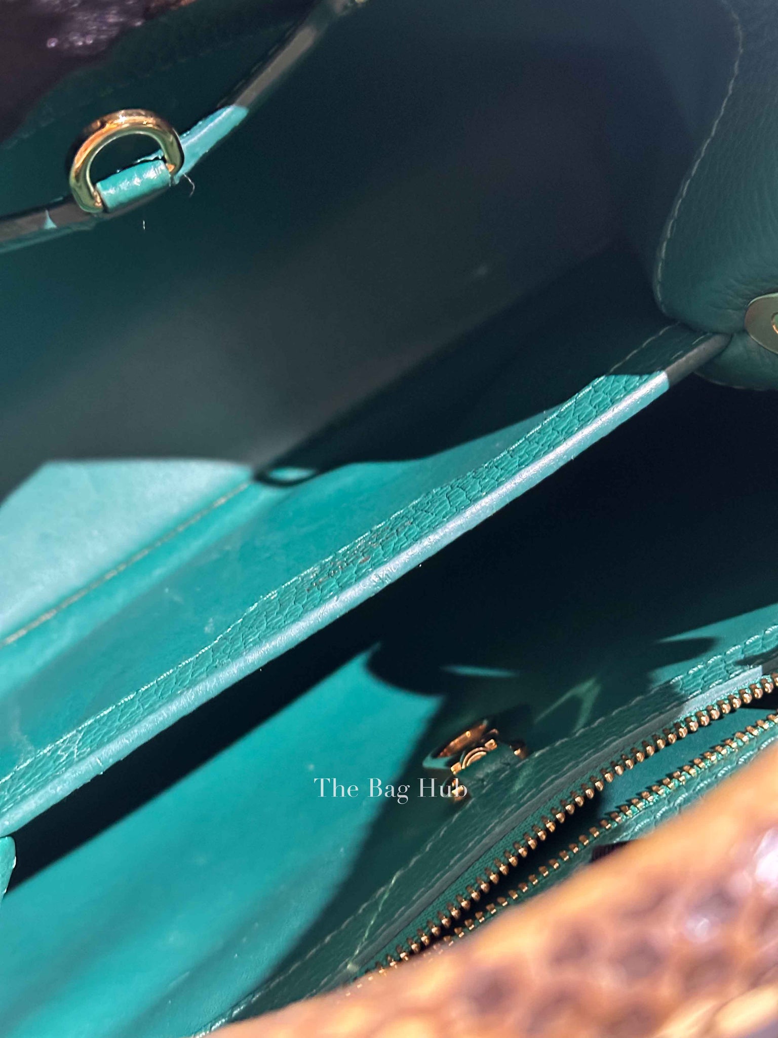 Louis Vuitton Emerald Taurillo Leather Python BB Capucine Bag