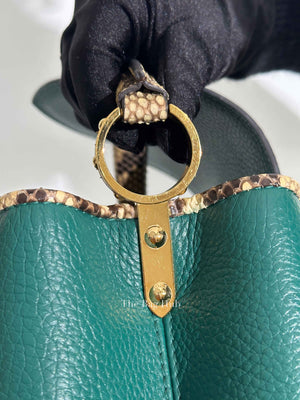 Louis Vuitton Emerald Taurillo Leather Python BB Capucine Bag