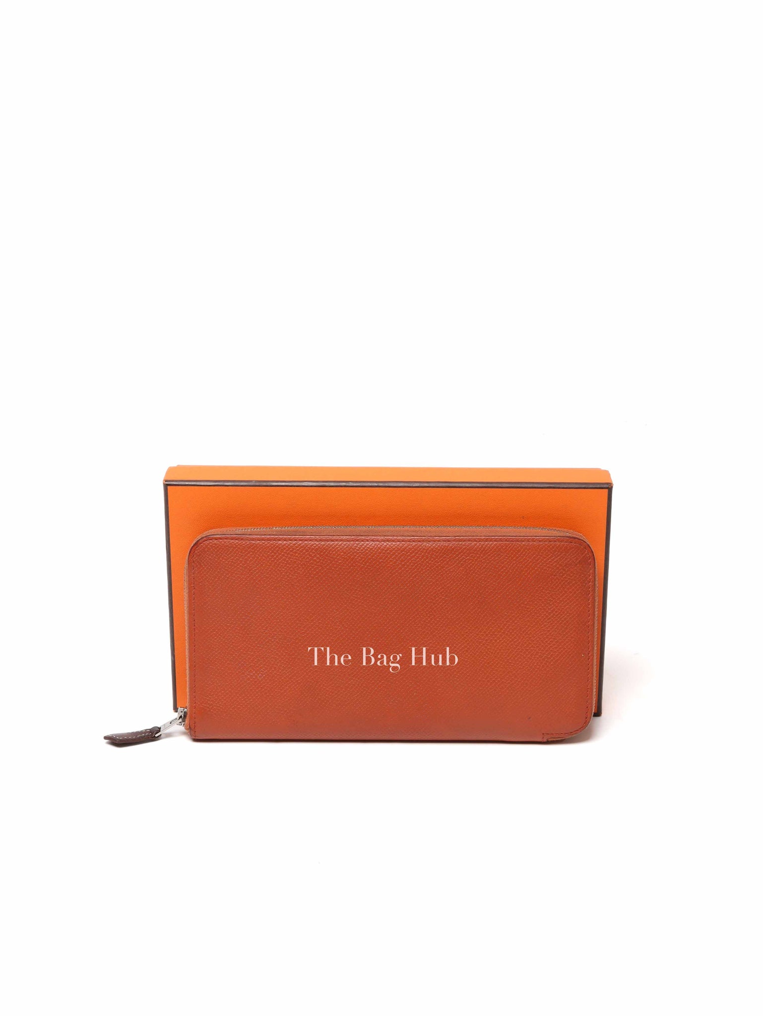 Hermes Orange Leather Azap Long Wallet