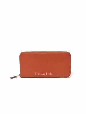 Hermes Orange Leather Azap Long Wallet