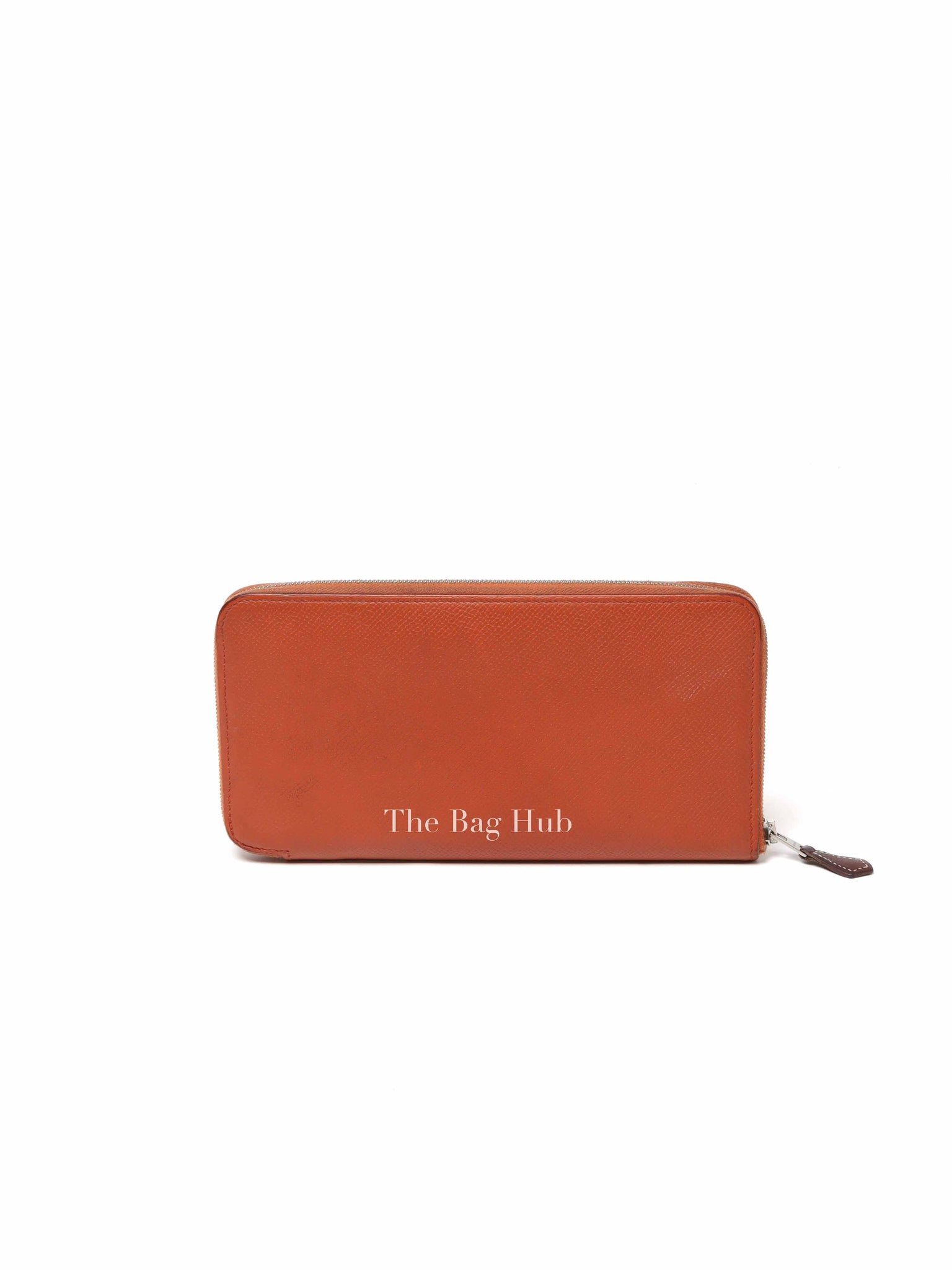 Hermes Orange Leather Azap Long Wallet