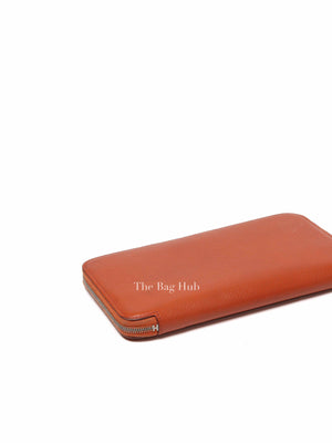 Hermes Orange Leather Azap Long Wallet