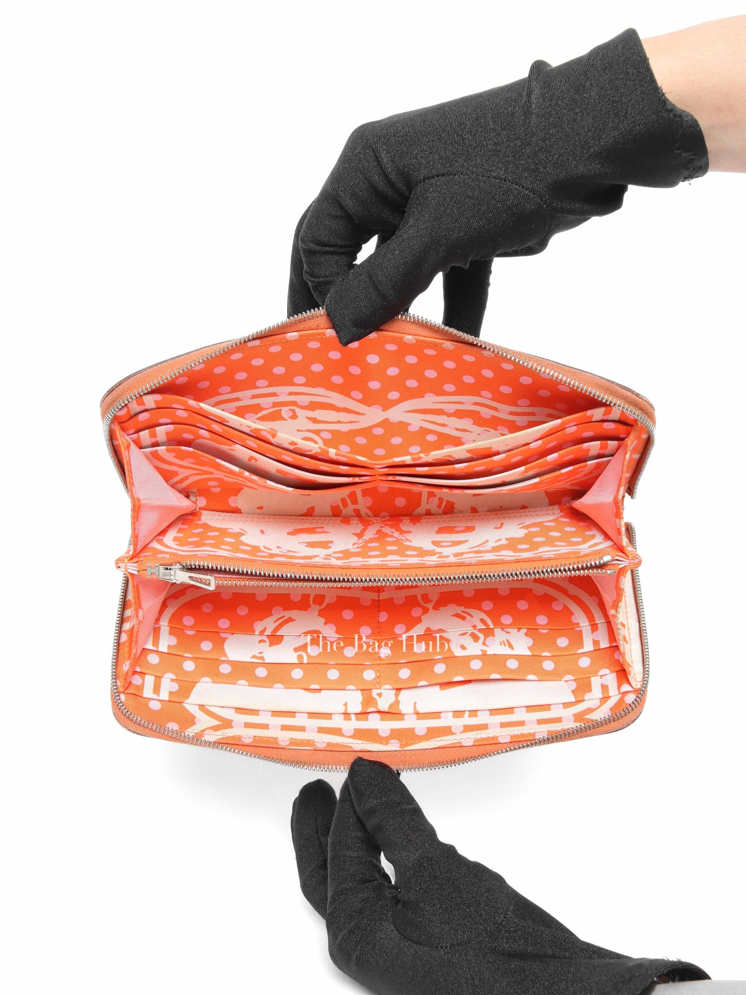 Hermes Orange Leather Azap Long Wallet
