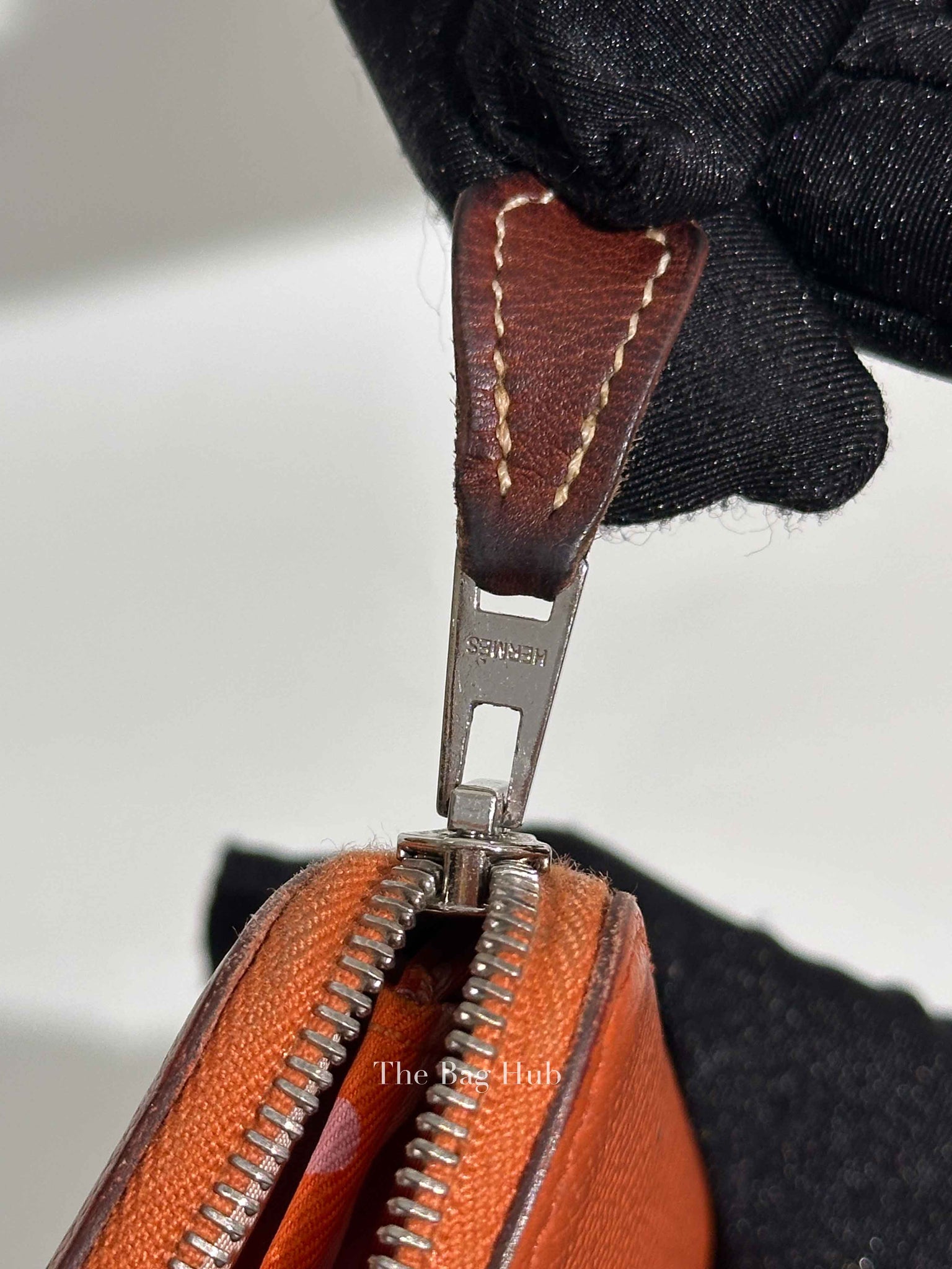 Hermes Orange Leather Azap Long Wallet