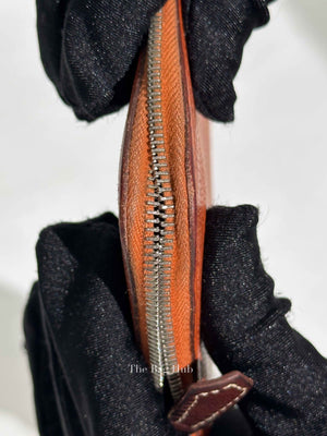 Hermes Orange Leather Azap Long Wallet