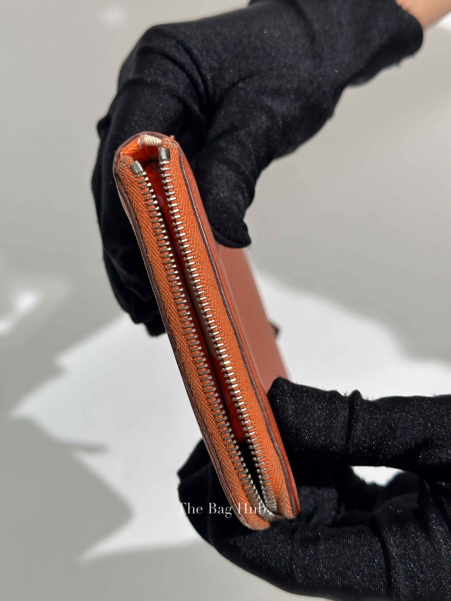 Hermes Orange Leather Azap Long Wallet