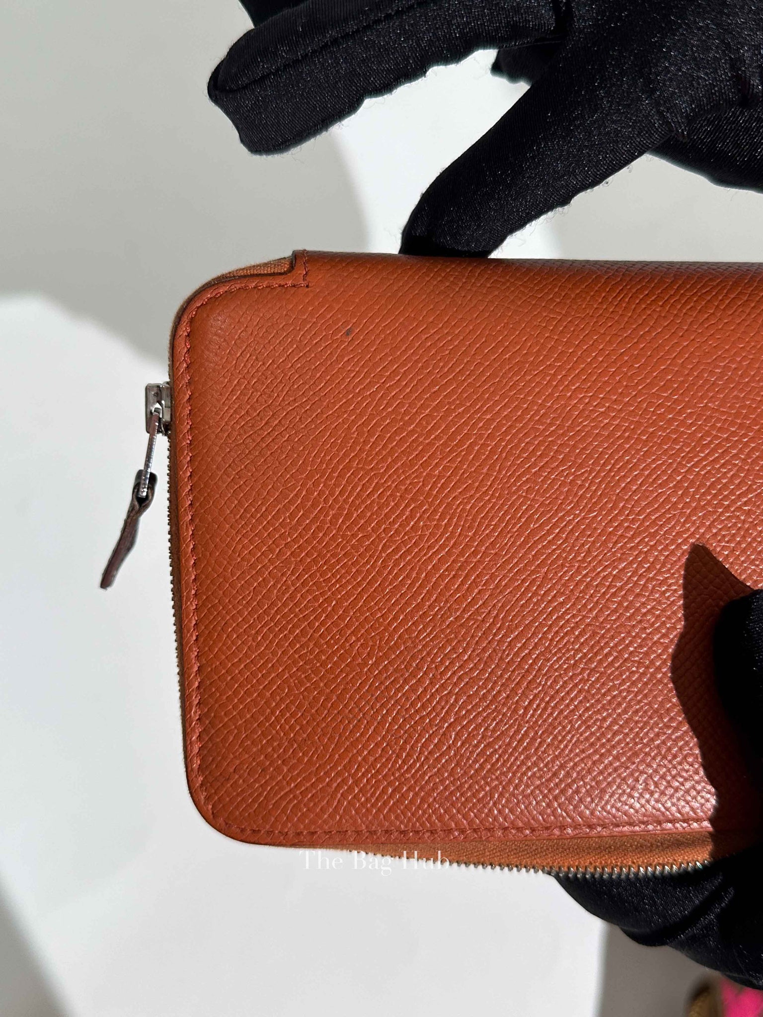 Hermes Orange Leather Azap Long Wallet