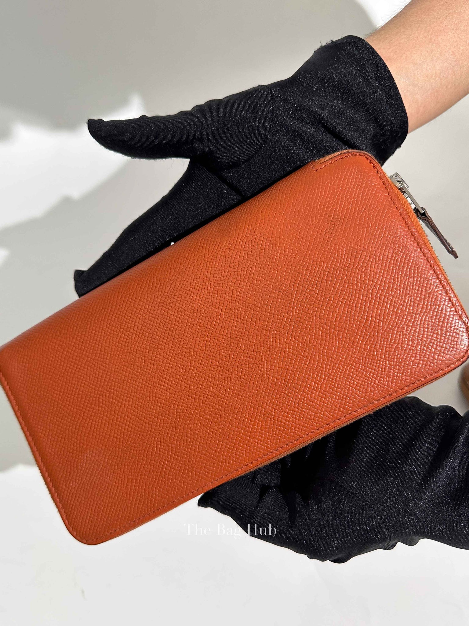 Hermes Orange Leather Azap Long Wallet