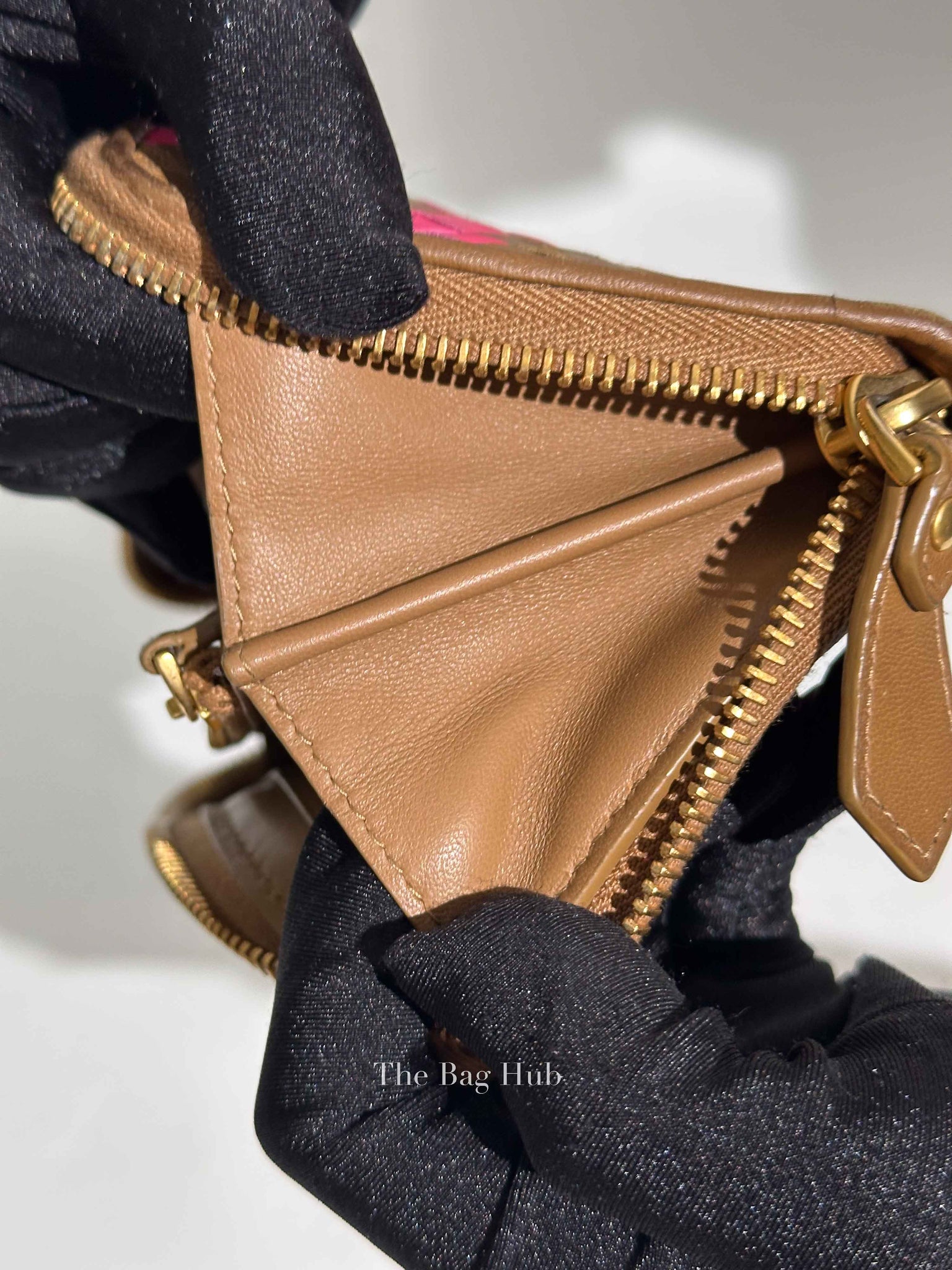 Bottega Veneta Brown/Pink Leather Intrecciato Long Wallet